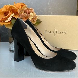 Cole Haan Black Chelsea High Flared Heel Pump, Size 10.5B